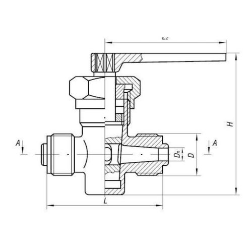 Бронзовый кран 3-ходовой штуцерный сальниковый с Т-образной пробкой 20x16 мм 536-3М.339 (ИТШЛ.49174106)